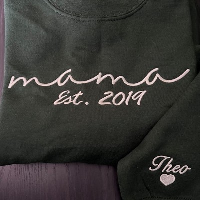 Custom Mama Embroidered Sweatshirt Hoodie Gift Ideas For Christmas Family Gift