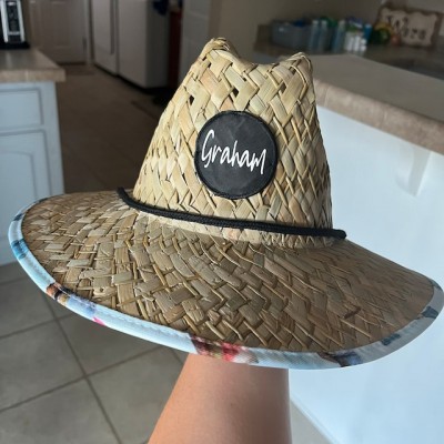 Personalized Name Patch Beach Straw Sun Hat