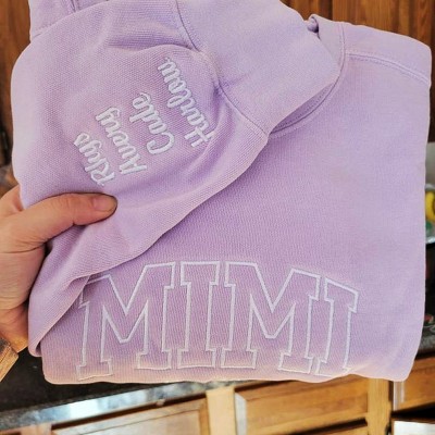 Custom Embroidered Mimi Sweatshirt Hoodie For Christmas Mom Grandma Gift