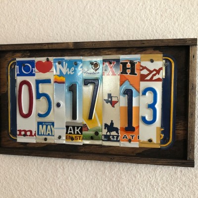 Personalized License Plate Sign For Anniversary Weddings Family Gift