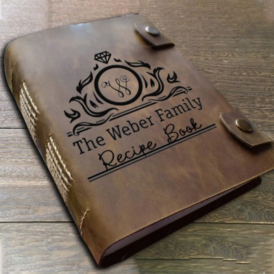 Personalized Leather Recipe Book For Mom Grandma Family Christmas Gift