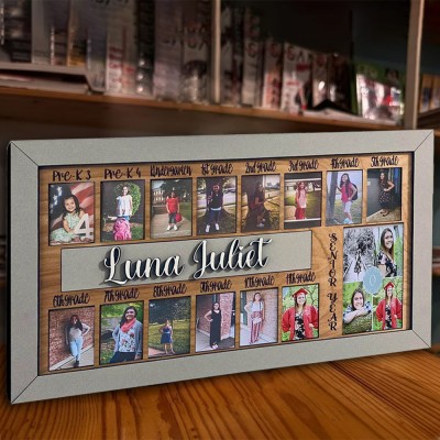 Personalized 3D K-12 School Years Photo Frame Display Back to School Gifts