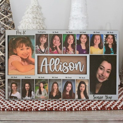 Personalized 3D K-12 School Years Photo Frame Display Back to School Gifts