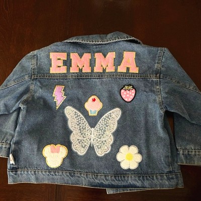 Personalized Letter Patch Jean Jacket With Name For Kids Girls Gift