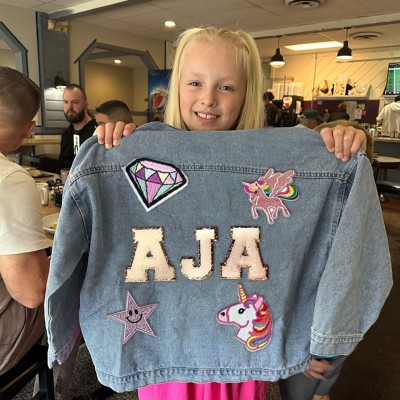 Personalized Letter Patch Jean Jacket With Name For Kids Girls Gift