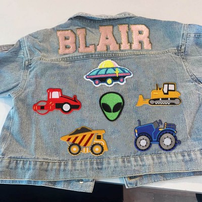 Personalized Letter Patch Jean Jacket With Name For Kids Girls Gift