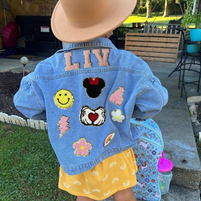 Personalized Letter Patch Jean Jacket With Name For Kids Girls Gift