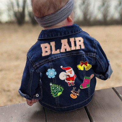 Personalized Letter Patch Jean Jacket With Name For Kids Little Girls Boy Gift