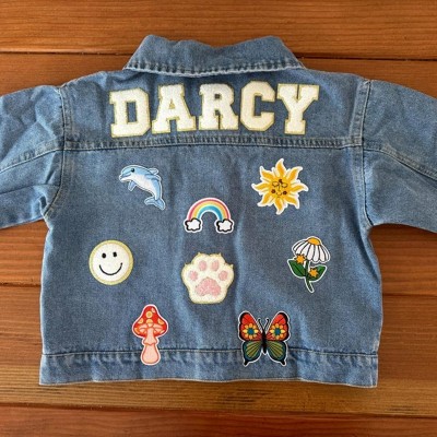 Personalized Letter Patch Jean Jacket With Name For Kids Girls Gift