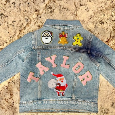 Personalized Letter Patch Jean Jacket With Name For Kids Girls Gift