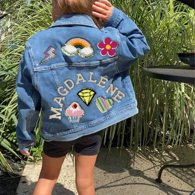 Personalized Letter Patch Jean Jacket With Name For Kids Girls Gift