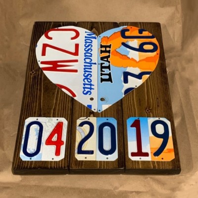 Personalized Couple License Plate Sign For Anniversary Valentine's Day Gift