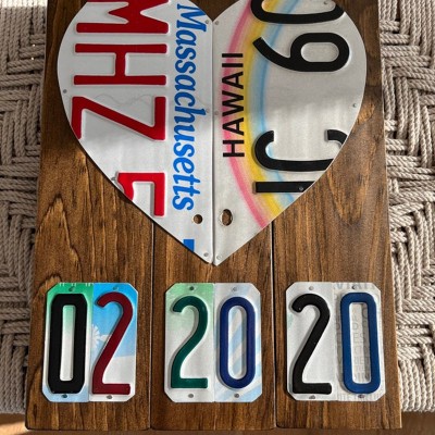 Personalized Couple License Plate Sign For Anniversary Valentine's Day Gift