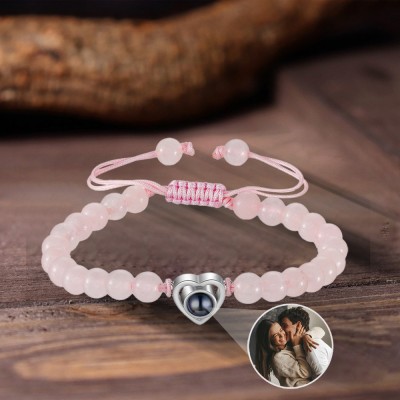 Personalized Memorial Photo Projection Bracelet With Picture Inside For Anniversary