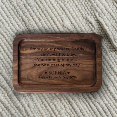 Empty your Pockets Daddy Personalized Valet Tray for Dad Father's Day Gift from Kids