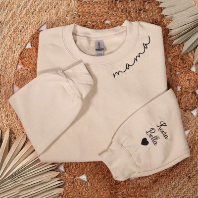 Custom Embroidered Mama Sweatshirt Gift Ideas For Christmas Family Gift