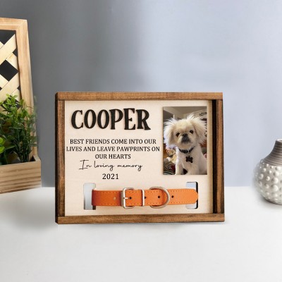 Personalized Loss of Pet Collar Frame Memorial Gift For Pet Lovers