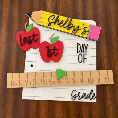 Personalized First/Last Day of School Sign Back to School Prop Board Milestone For Kids Gift