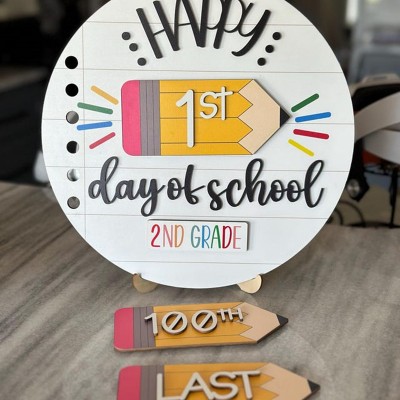 Personalized Interchangeable Back to School Sign 1st Day of School Photo Prop