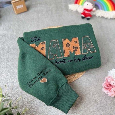 Custom Embroidered Mama Sweatshirt Gift Ideas For Christmas Family Gift