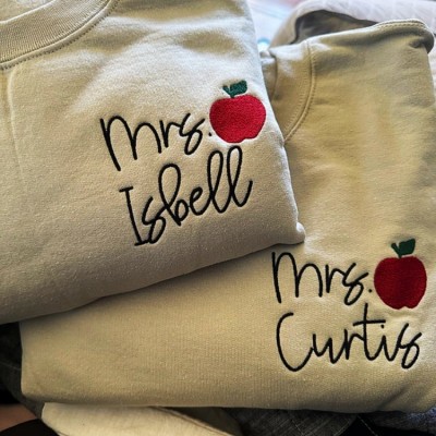 Personalized Teacher Embroidered Sweatshirt Graduation Gift for a New Teacher