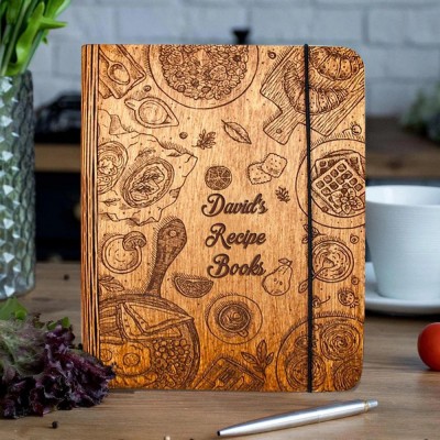 Personalized Wooden Recipe Book For Mom Grandma Family Christmas Anniversary Gift