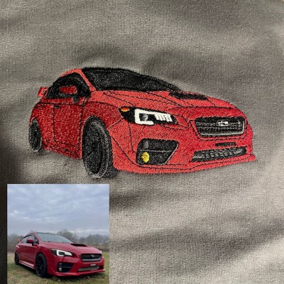 Custom Embroidered Car Photo Sweatshirt For Dad Men Car Lover Gift