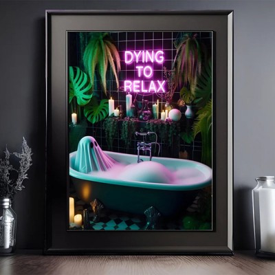 Dying To Relax Halloween Gothic Vintage Home Decor Wall Art Poster