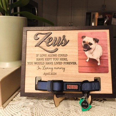 Personalized Dog Collar Holder Memorial Frame Pet Loss Gift