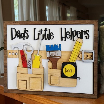 Dad's Little Helpers Personalized Father's Day Gift Dad's Workshop Decor