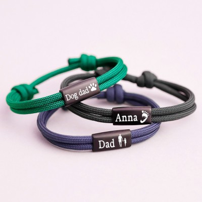 Personalized Men's Bracelet with Bead For Dad Father's Day Gift Ideas