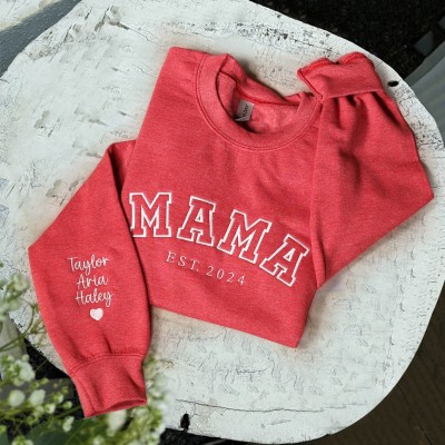 Custom Embroidered Mama Sweatshirt Gift Ideas For Christmas Family Gift