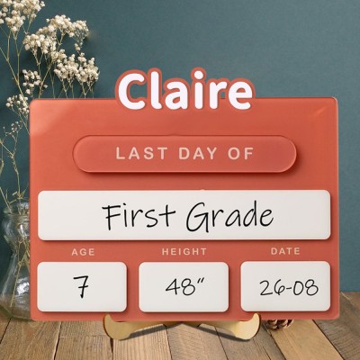 Custom Acrylic First And Last Day Interchangeable School Sign Back to School Photo Prop