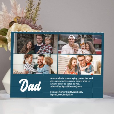 Personalized Photo Building Block Puzzle For Dad Father's Day Gift