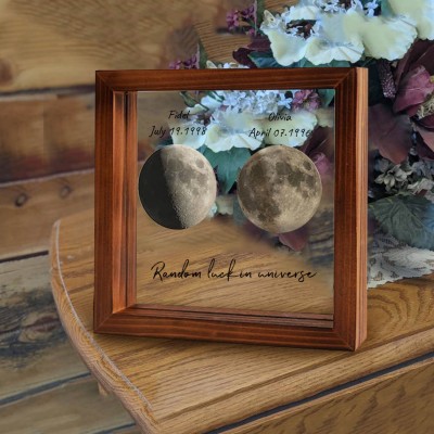 Custom Moon Phase Photo Frame Random Luck In Universe Gifts For Valentine's Day Anniversary