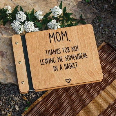 Our Wooden Adventure Book Personalized Leather Photo Album For Valentine's Day Anniversary Gift Ideas