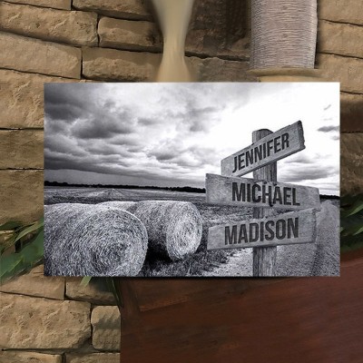 Personalized Last Name Birth Date Vintage Street Sign Multiple Names Premium Canvas Wall Art Best Gift