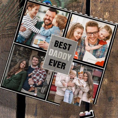 Personalized Photo Building Block Puzzle For Dad Father's Day Gift