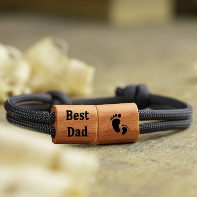 Custom Men's Best Dad Bracelet With Custom Beads Gift For Father's Day