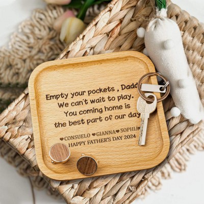 Empty your Pockets Daddy Personalized Valet Tray for Dad Father's Day Gift from Kids