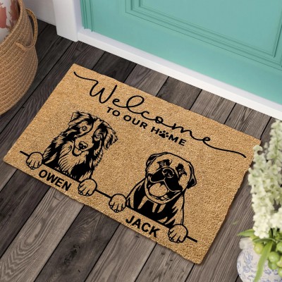 Personalized Dog Cat Pet Welcome Door Mat Housewarming New Home Gift