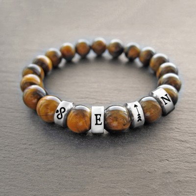 Personalized Men's Bracelet With Beads For Husband Boyfriend Gifts Ideas