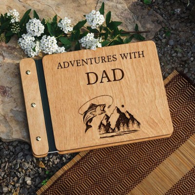 Our Wooden Adventure Book Personalized Leather Photo Album For Valentine's Day Anniversary Gift Ideas