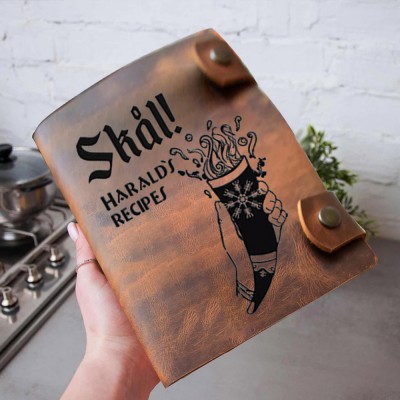 Personalized Leather Recipe Book For Mom Grandma Family Christmas Gift