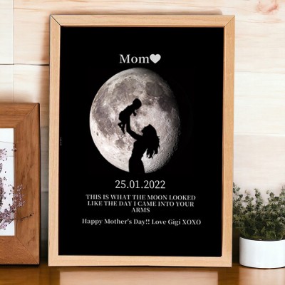 Custom Moon Phase Art Frame For Mom Grandma Christmas Gift