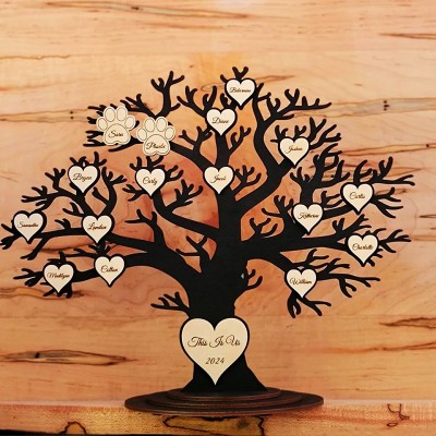 Custom Family Tree Sign Home Art Decor For Christmas Family Anniversary Gift