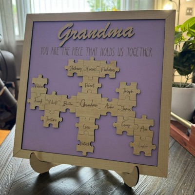 Personalized Mom Puzzle Sign Unique Wood Sign For Grandma Mom Mother's Day Gift