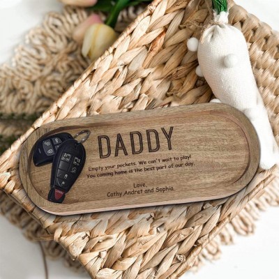 Empty your Pockets Daddy Personalized Valet Tray for Dad Father's Day Gift from Kids