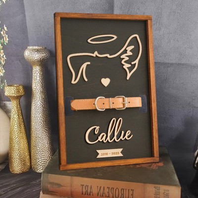 Personalized Loss of Pet Collar Frame Memorial Gift For Pet Lovers