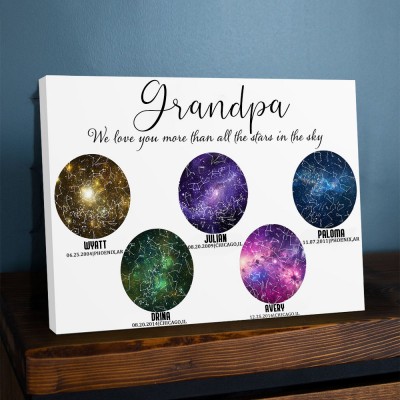 Personalized Star Map By Date Night Sky Constellation Wall Art Wood Sign For Grandma Christmas Gift